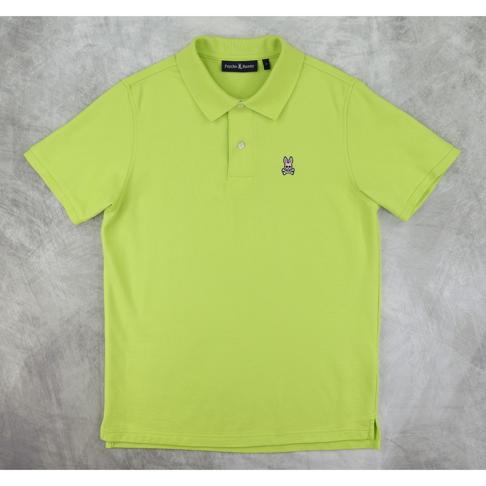 Psycho Bunny Polo Shirt Mens 4 (Small) Lime Green Pima Cotton Short Sleeve - Picture 2 of 10